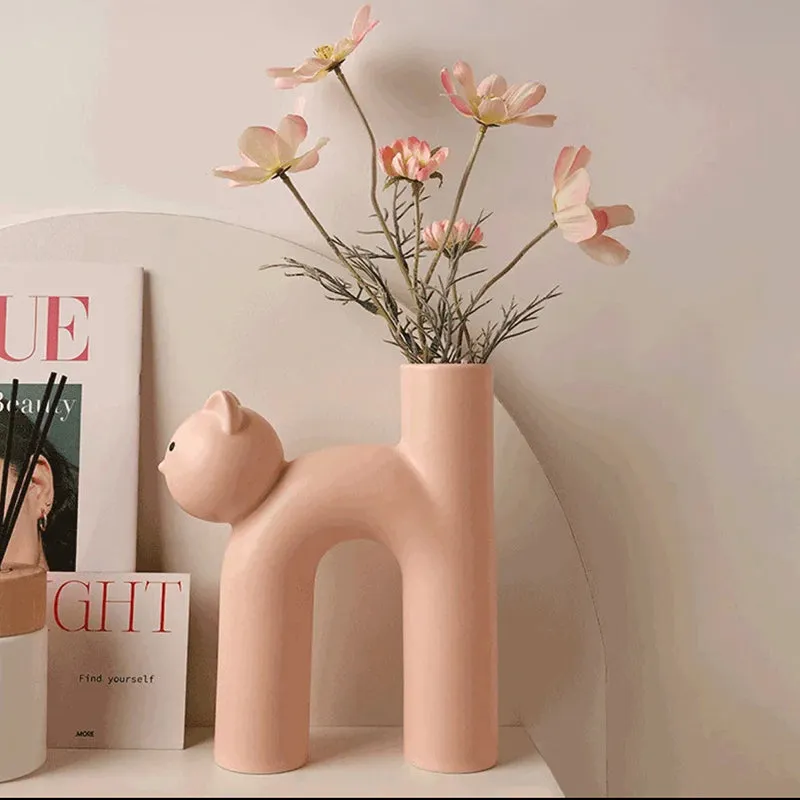 Purrcelain Bloom Porcelain Vase - Soft Pink media 4