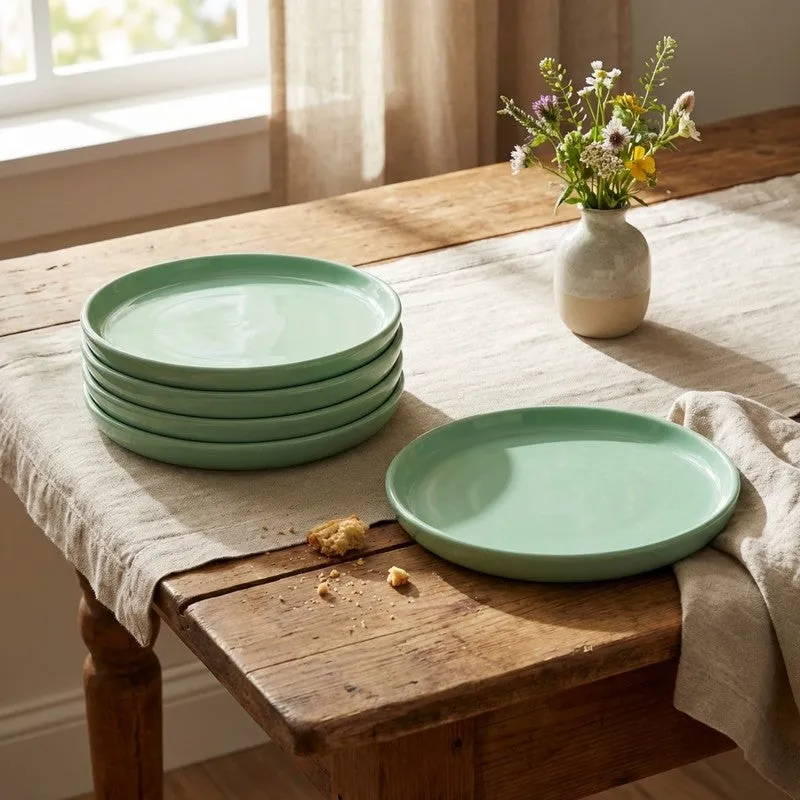 Ceramic Quarter Plate (Sage Green) - Set Of Six media 1