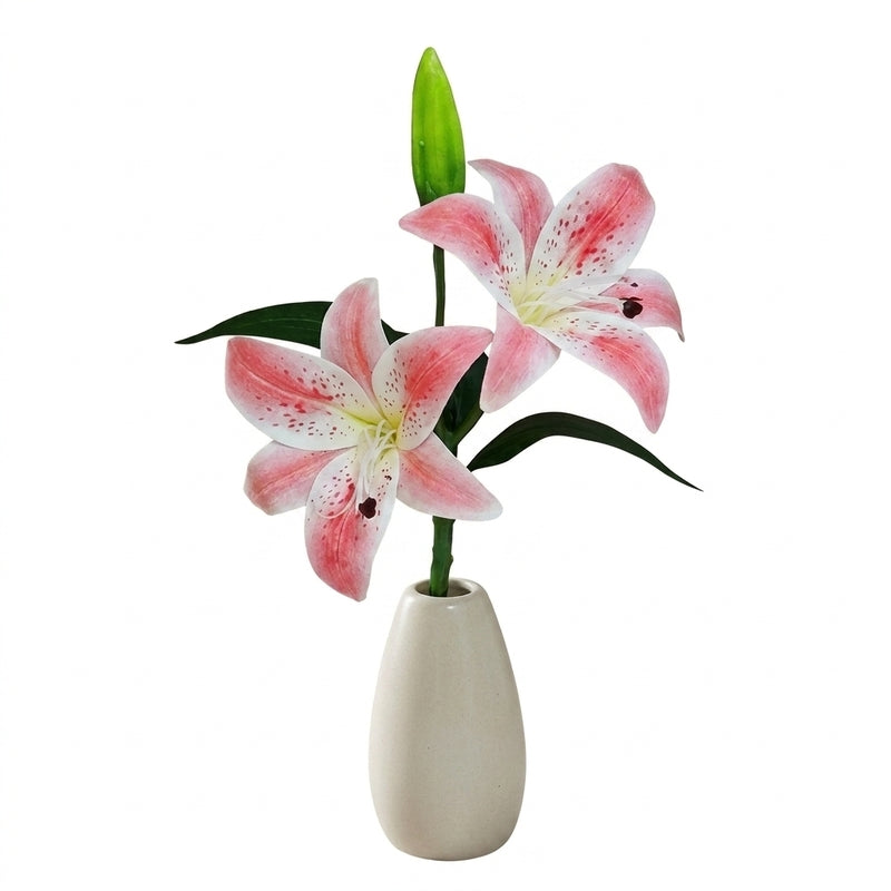 Faux Everlasting Lily Flower Stick - Pink media 4