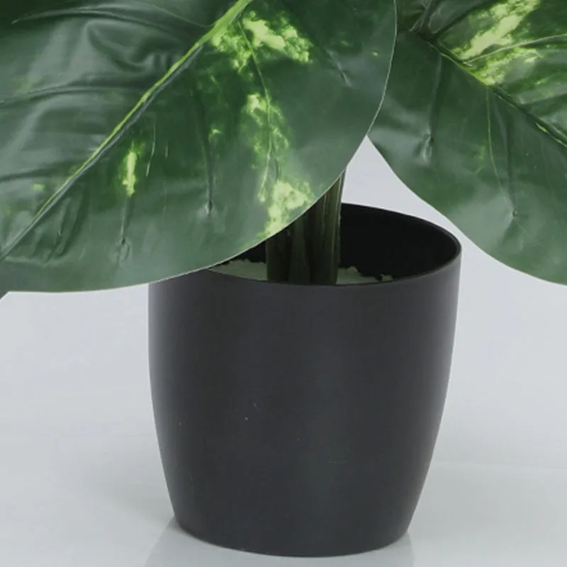 Leaf Line Artificial Plant With Black Plastic Pot - 2.5 Feet media 4