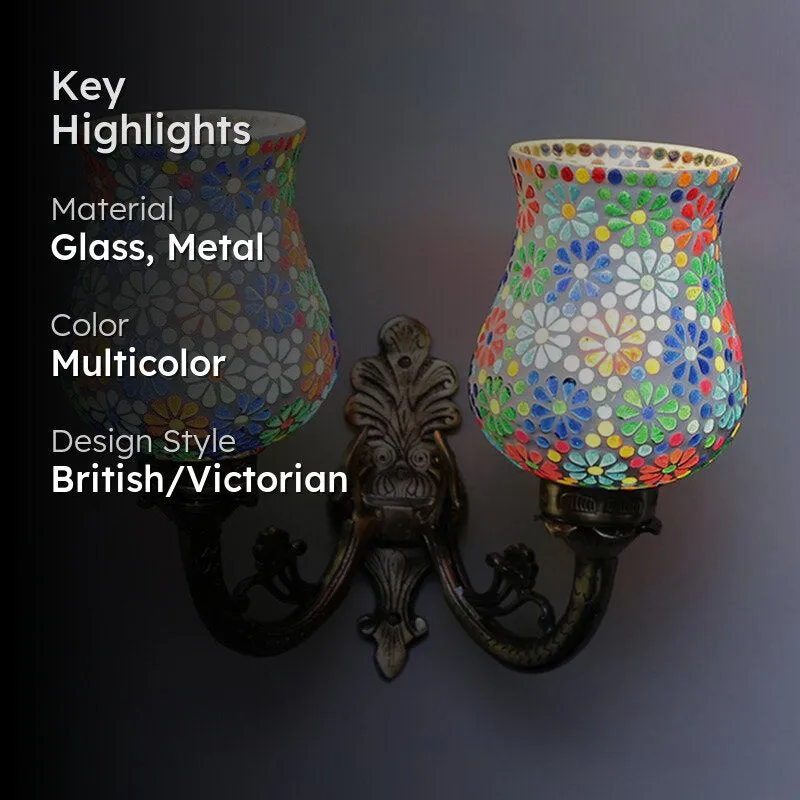 Ervo Twinner Mosaic Glass & Metal Wall Lamp media 2