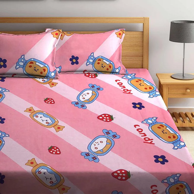 Minito Kids PollyCotton Bedsheet - 180 GSM media 1