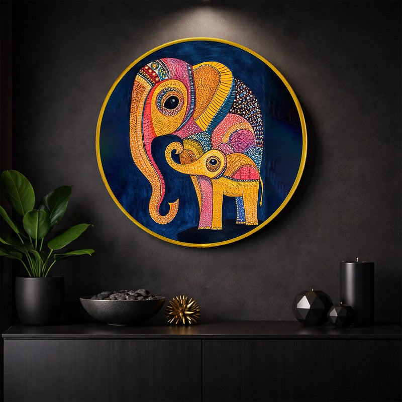 Colorful Elephant Motif Paper Wall Art