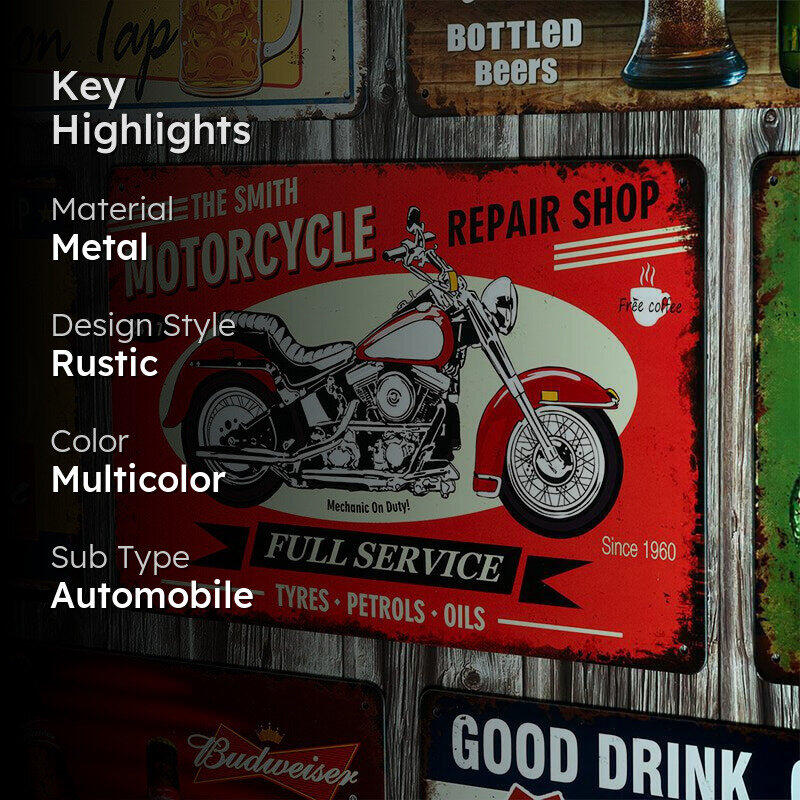 The Smith Motorcycle Repairs Retro Metal Wall Accent media 2