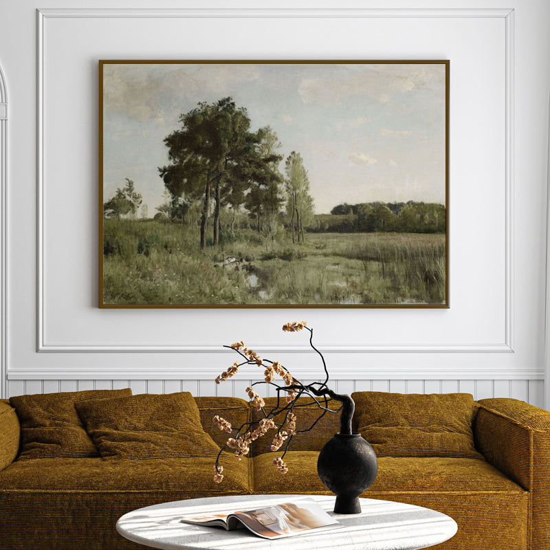 Whimsical Vista Wood Wall Art With Frame - Black
