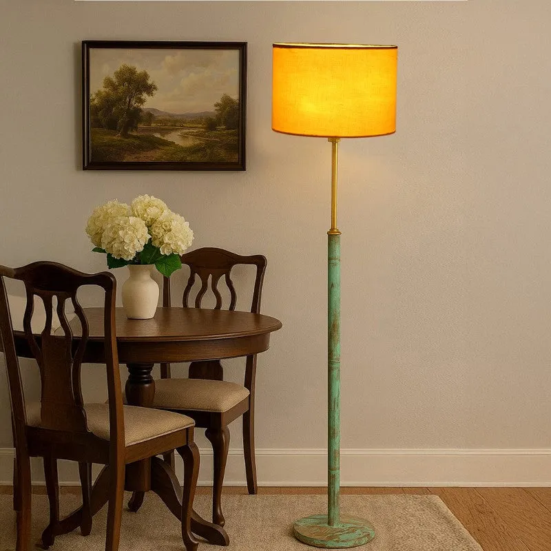 Amber Glow Wooden Floor Lamp - Yellow media 3