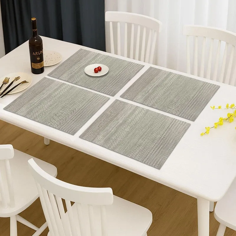 Silver Rectangle PVC Table Mats - Set Of Four media 1