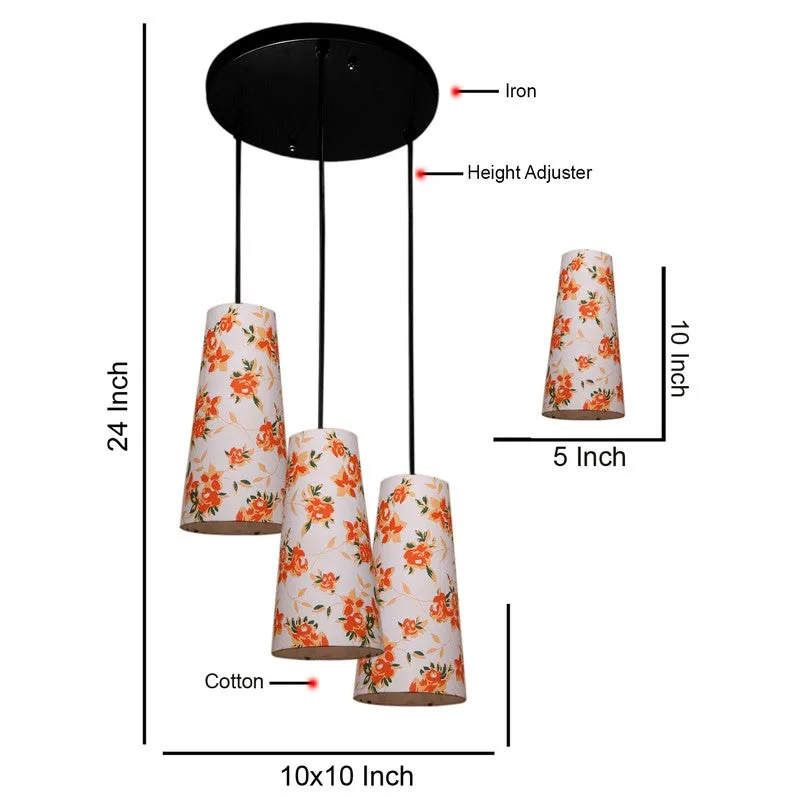 Nordic Neutral Triple Metal Ceiling Lamp - White & Orange media 7
