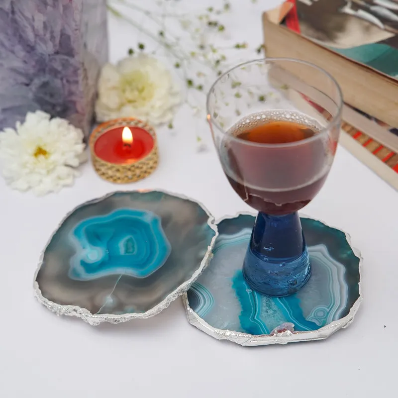 Vesto Brazilian Agate Coaster (Turquoise) - Set Of Two media 4