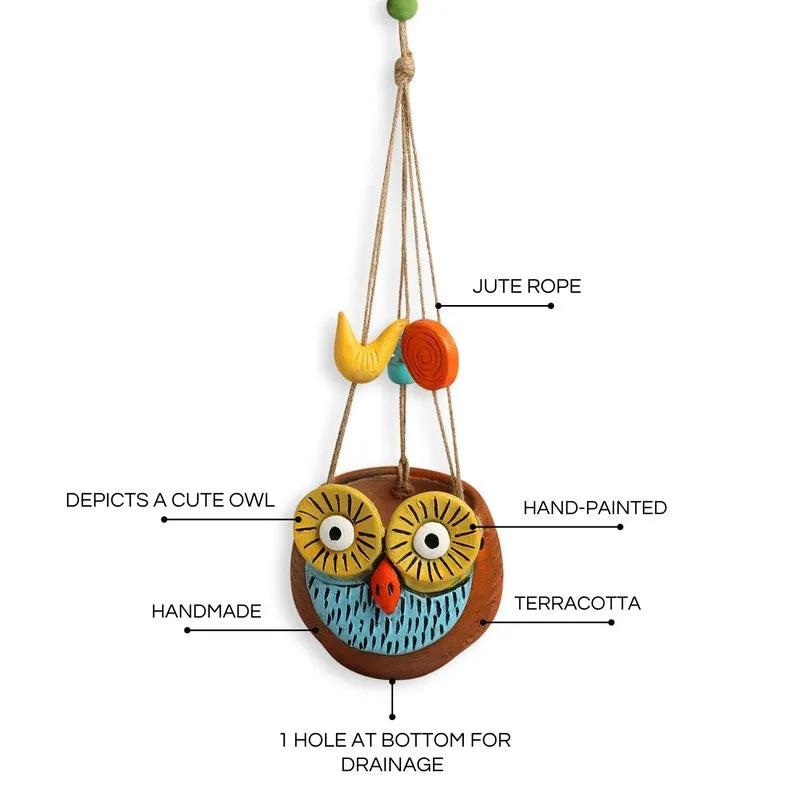 Hoot Pose Handpainted Hanging Planter media 8