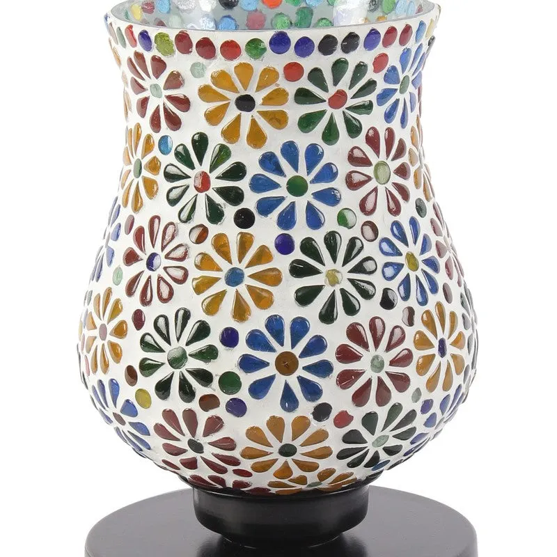 Flamette Mosaic Glass Table Lamp With Wooden Base - Multicolor media 7