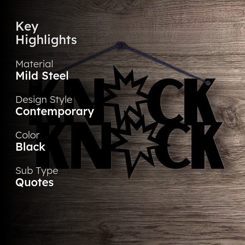 Knock Knock Typography Mild Steel Wall Accent media 2