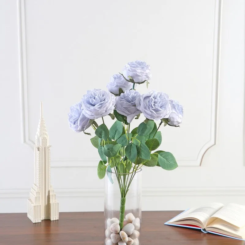Petalisse Rose Fabric Artificial Flower - Blue media 3