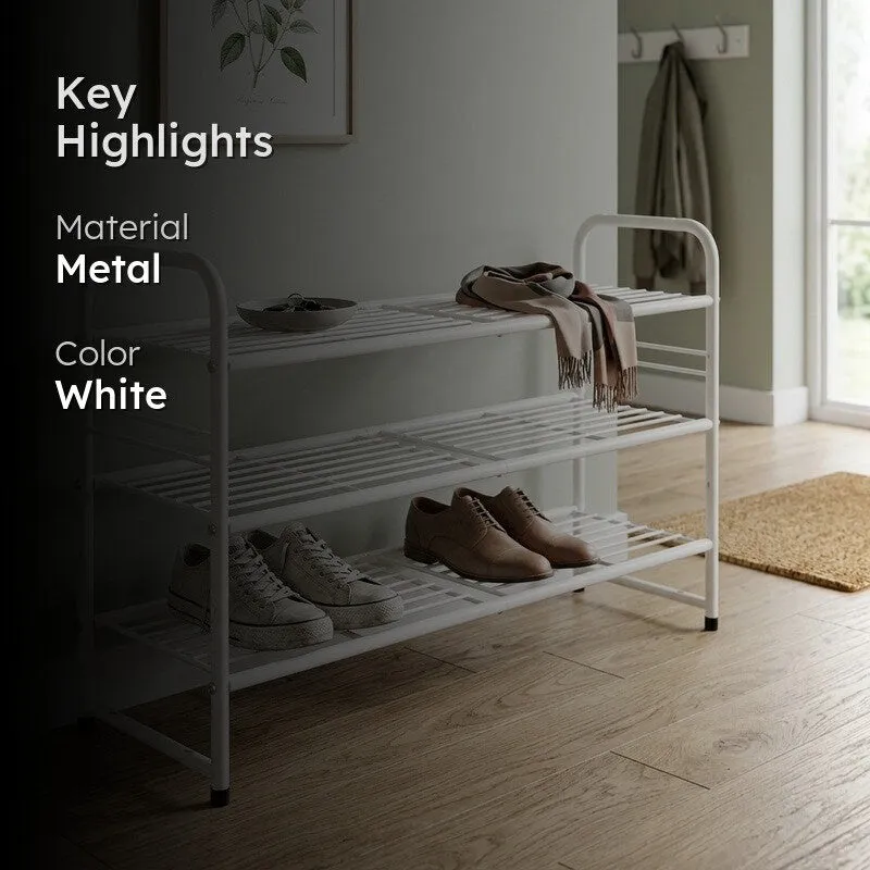Aura Metal Shoe Rack - White media 2