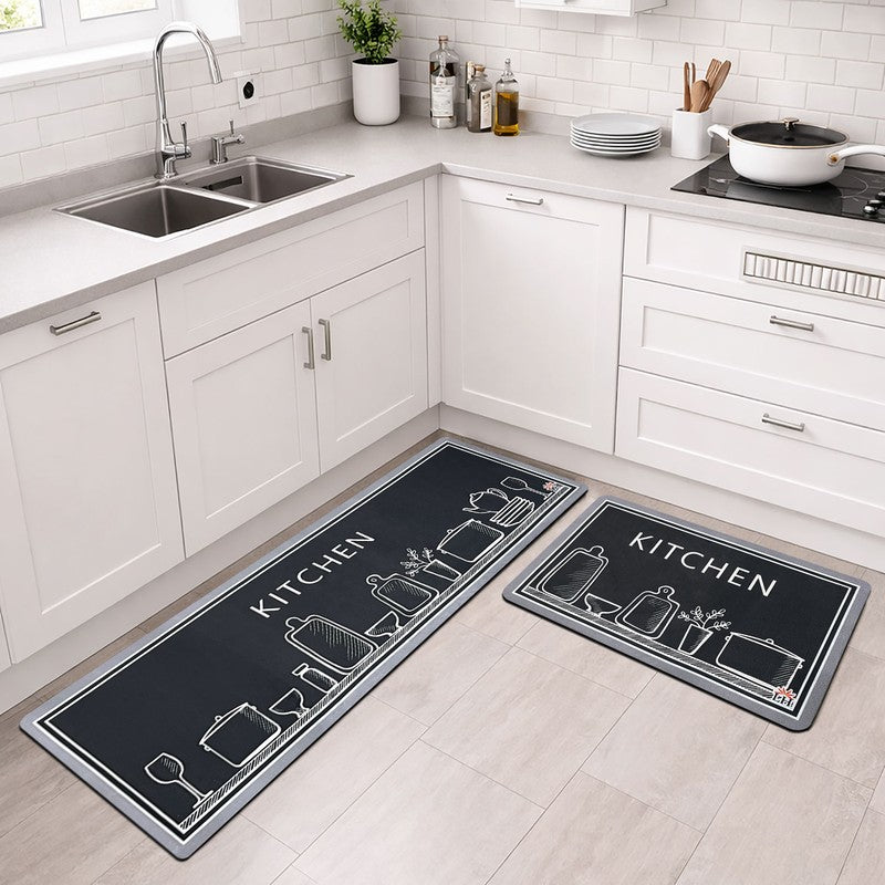 MonoEase Rubber Kitchen Floor Mats - Set of Two