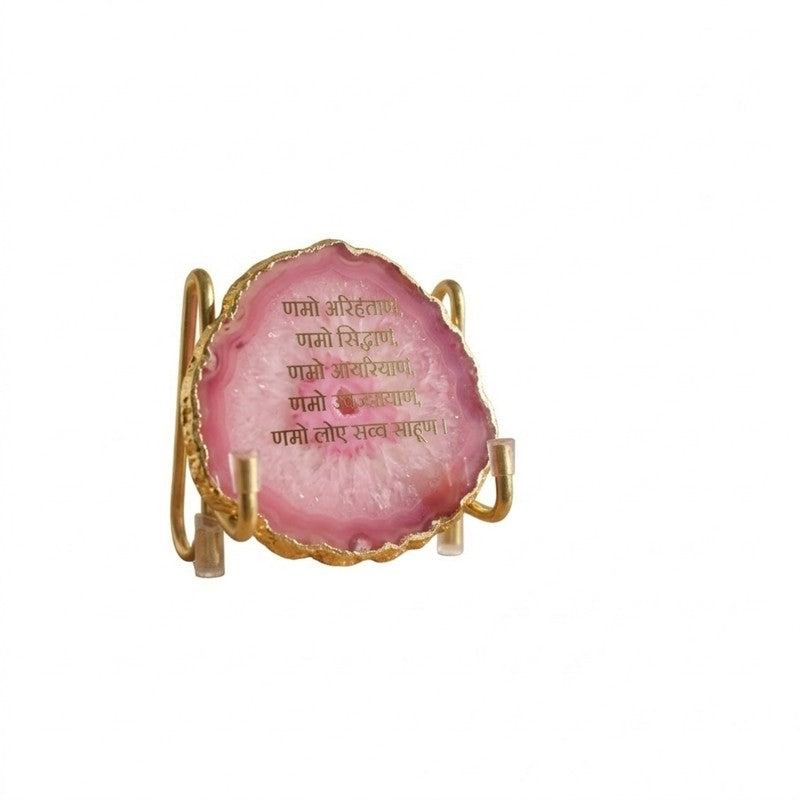 Namokar Handcrafted Agate Religious Accent - Purple media 4