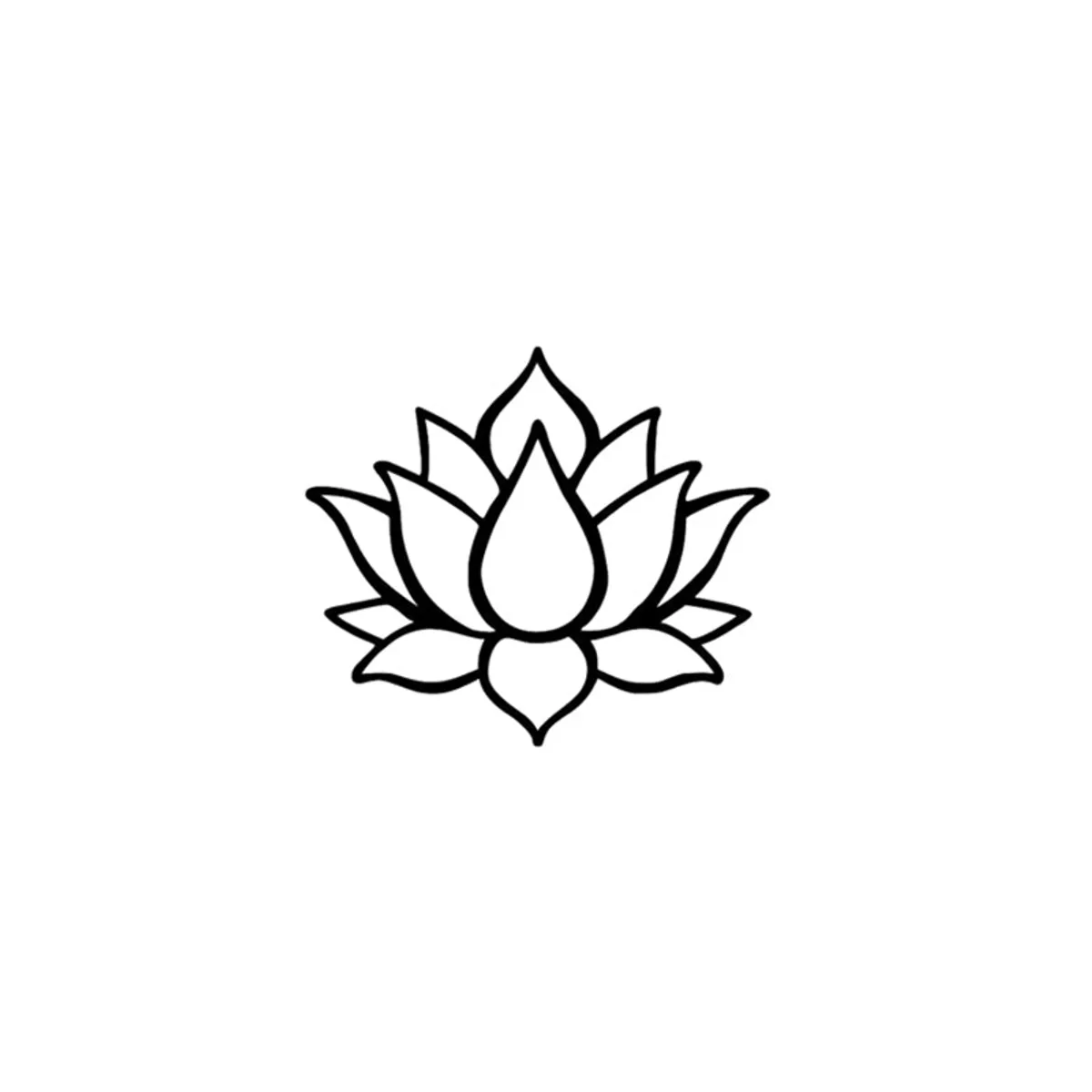 Close view of the black lotus wall accent on a white background.