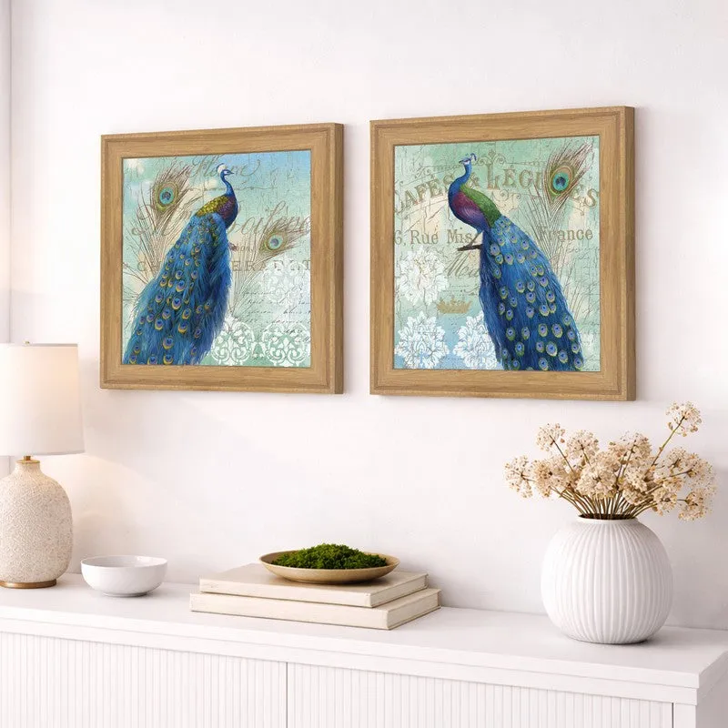 Peafowl Wall Art Painting - Set Of Two media 6