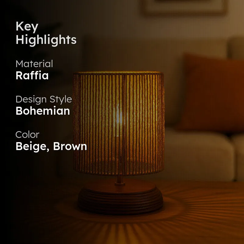 SiroccoaLit Rattan Table Lamp - Beige,Brown media 2