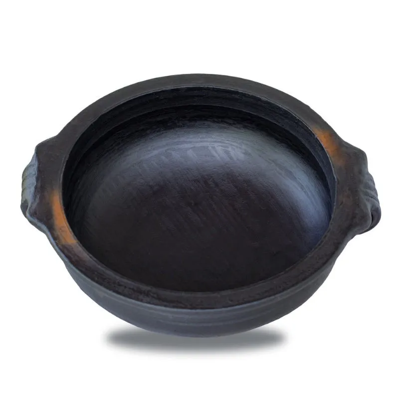 Dilaab Urali Clay Pot With Lid Black 3000 mL / 11 Inches media 4