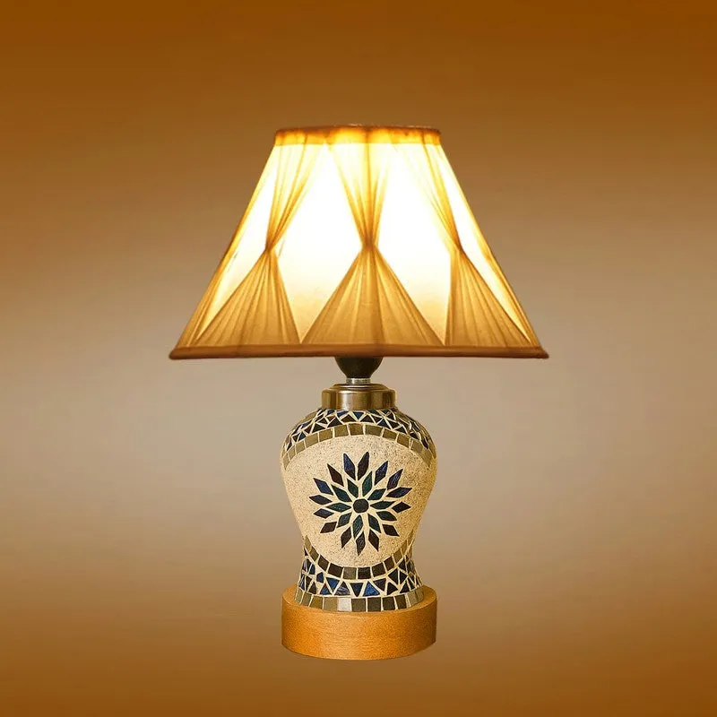 Floranira Smocked Wooden Table Lamp - Multicolor media 7