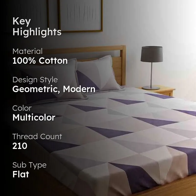 Geometro Club Cotton Bedsheet - 210 TC media 2