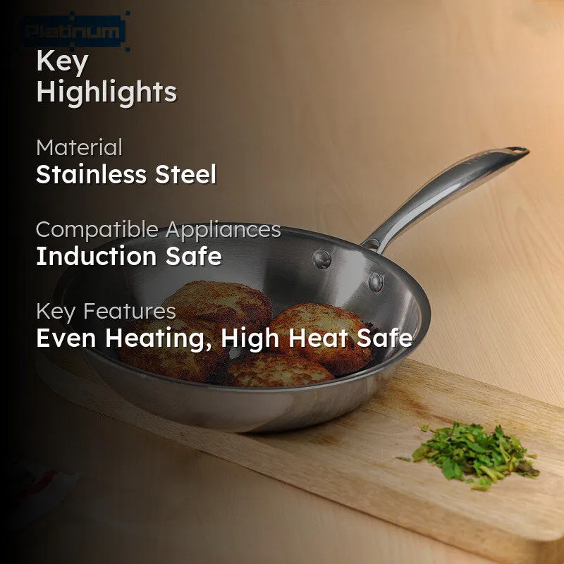 Vinod Silvra Stainless Steel Frying Pan - 1200 mL/16 Inches - 2