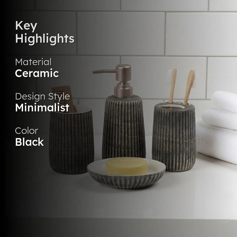 UrbanRinse Ceramic Bathroom Set - Four Piece Set media 2