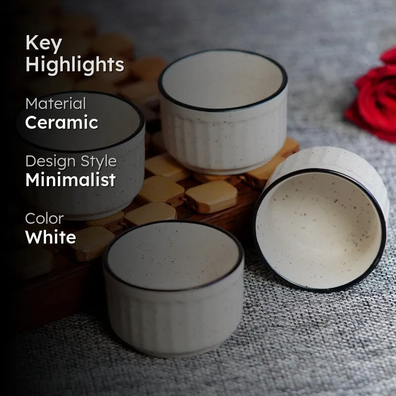 Virelle Ceramic Dip Bowls (White ,50 mL Each) - Set Of Four media 2