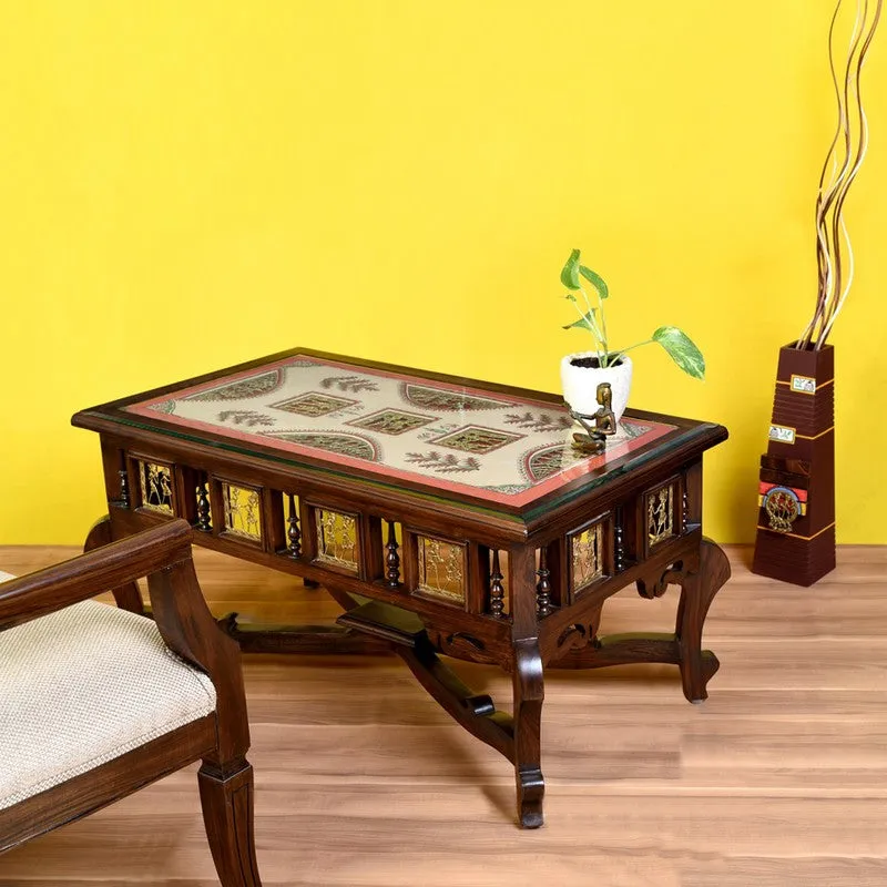 Voila Teak Wood Center Table media 1