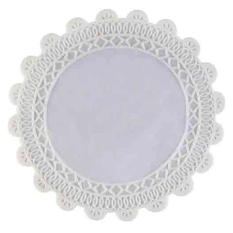 Elegant White Cotton Lace Coaster - Set of Six media 4