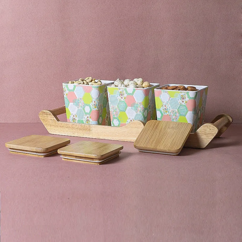 Abso Glaze Condiment Container (750 mL Each) With Tray - Four Piece Set media 1