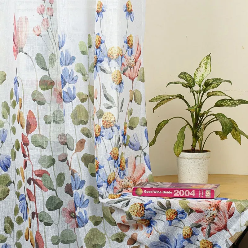 Transol Linen Texture Sheer Curtain - Set Of Two media 3