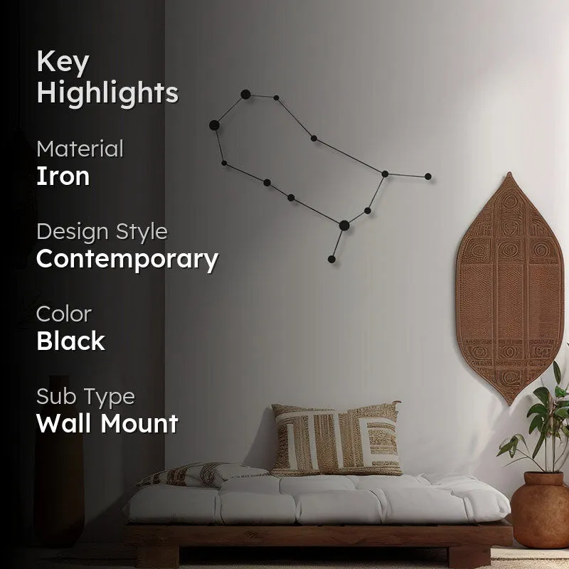 Gemini Constellation Black Iron Wall Accent media 2
