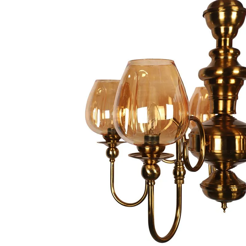 Creslen Luxury Amber Glass Chandelier - Gold media 7