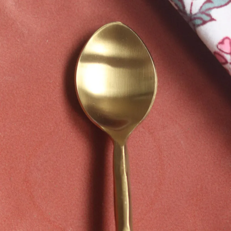 Himo Gold Hammered Dinner Spoon media 4