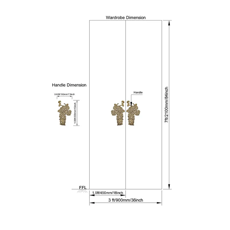 Miara Handmade Door Handle - Gold media 4