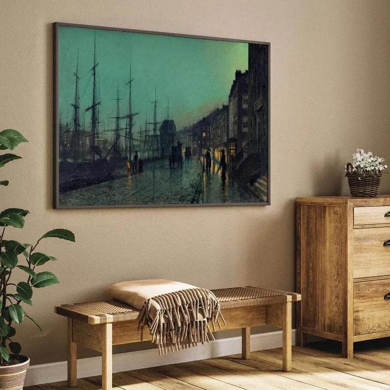 Shipping On The Clyde By John Atkinson Grimshaw - Black Frame media 5