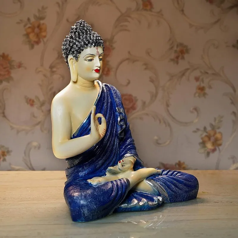Moksha Aura Buddha Marble Idol - Blue - 5