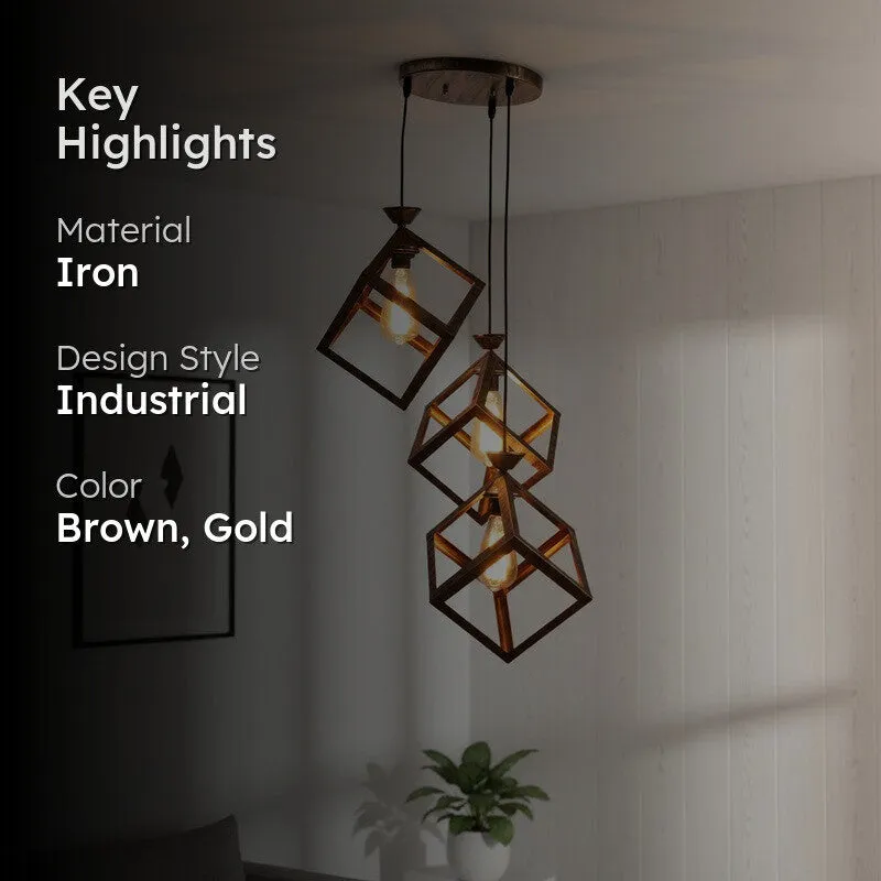 FloraGlow Trio Iron Ceiling Lamp media 2