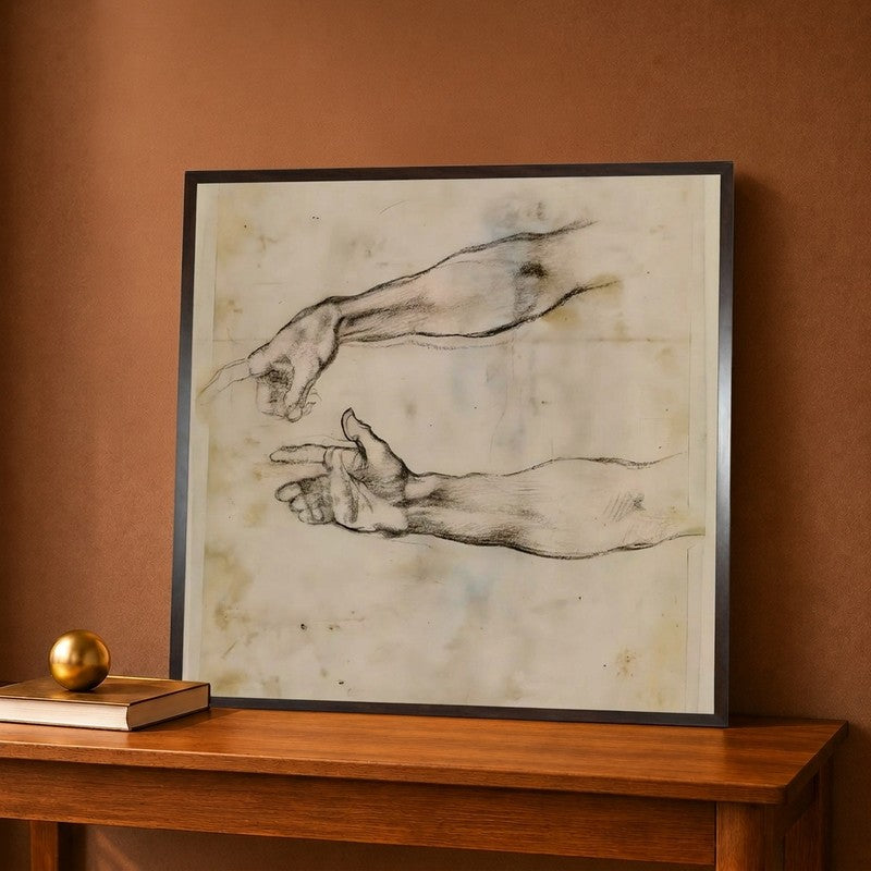 Studies of an Outstretched Arm for the Fresco the Drunkenness Canvas Wall Painting - 16 x 16 Inches