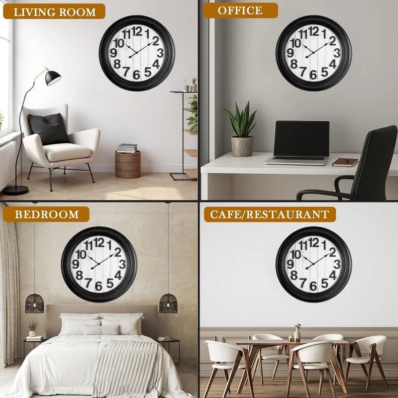 Regal Round Wall Clock - Black & White media 8