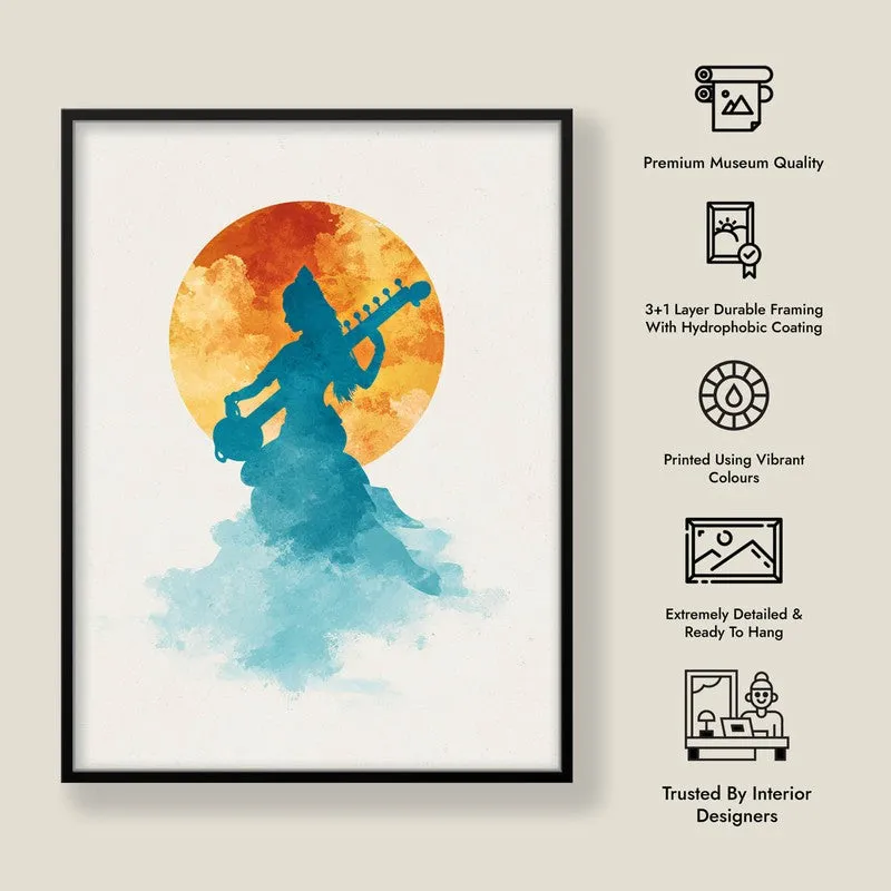 Sri Saraswati Devi Graceful Archival Paper Wall Art media 8