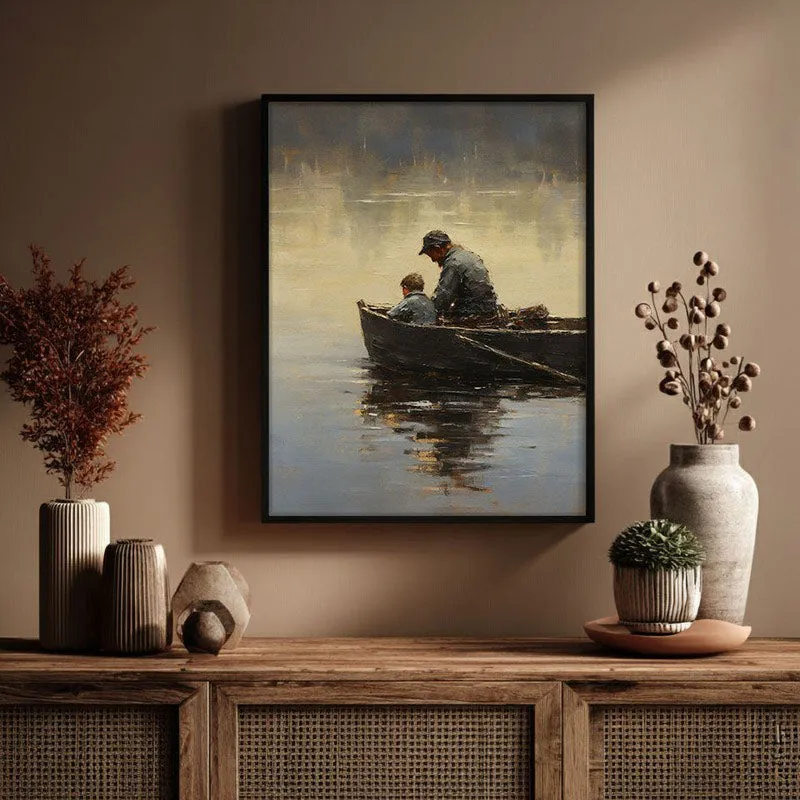 Father & Son Archival Canvas Wall Art - Black Frame media 3
