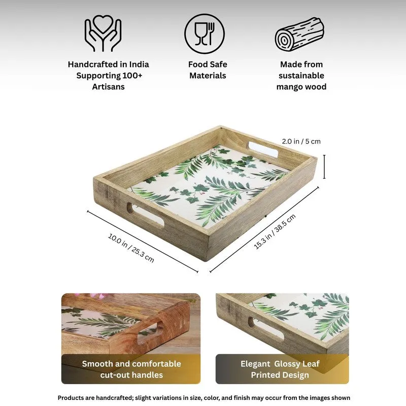 Leafest Enamelled Wood Serving Tray media 5