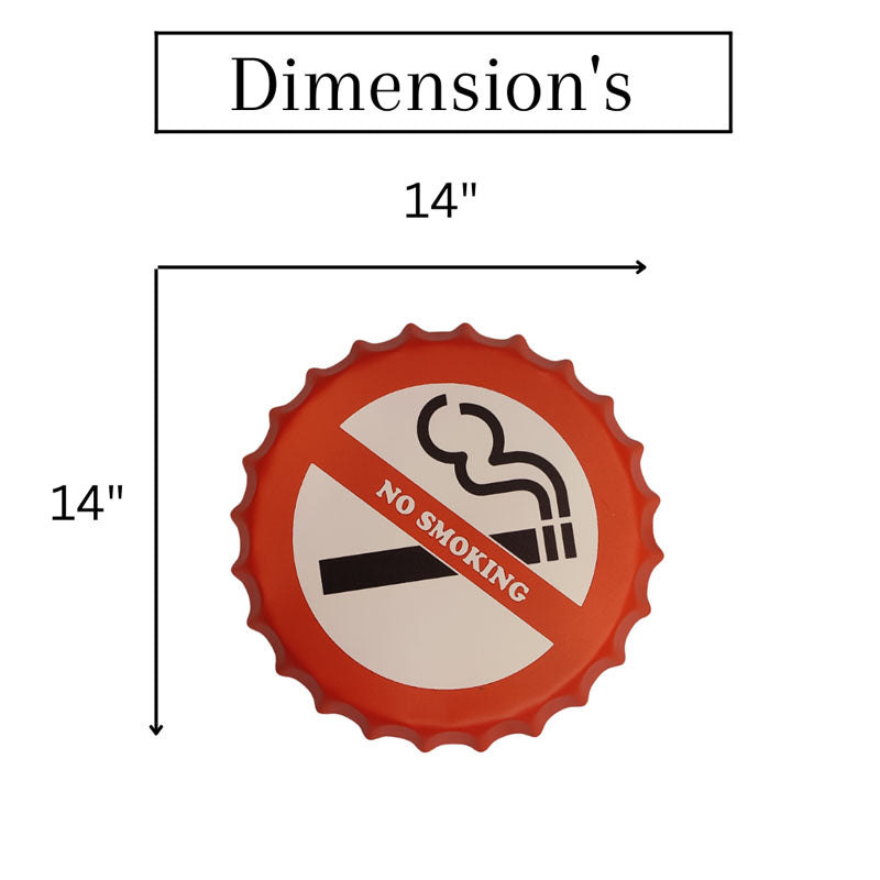 No Smoking Bottle Cap Metal Wall Accent media 3