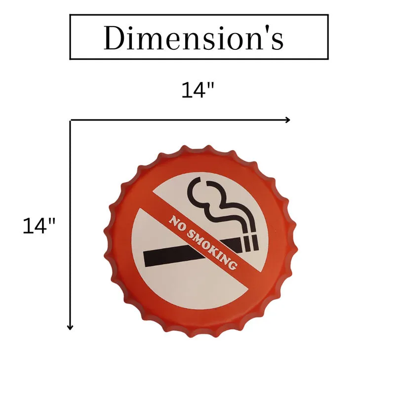 No Smoking Bottle Cap Metal Wall Accent media 3