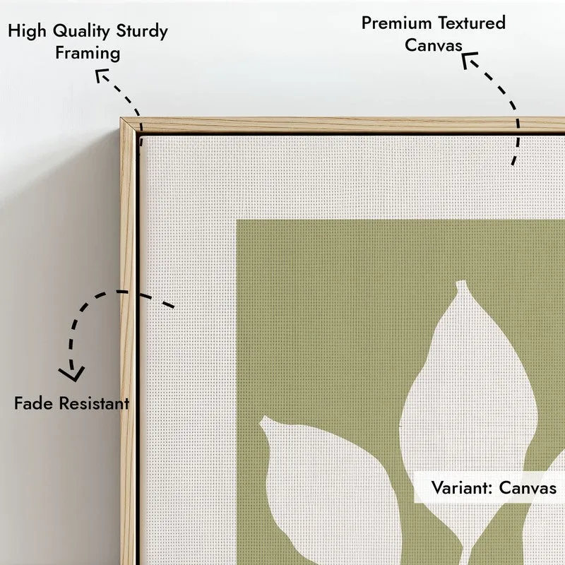 Serene Stem Canvas Wall Painting With Brown Frame media 7