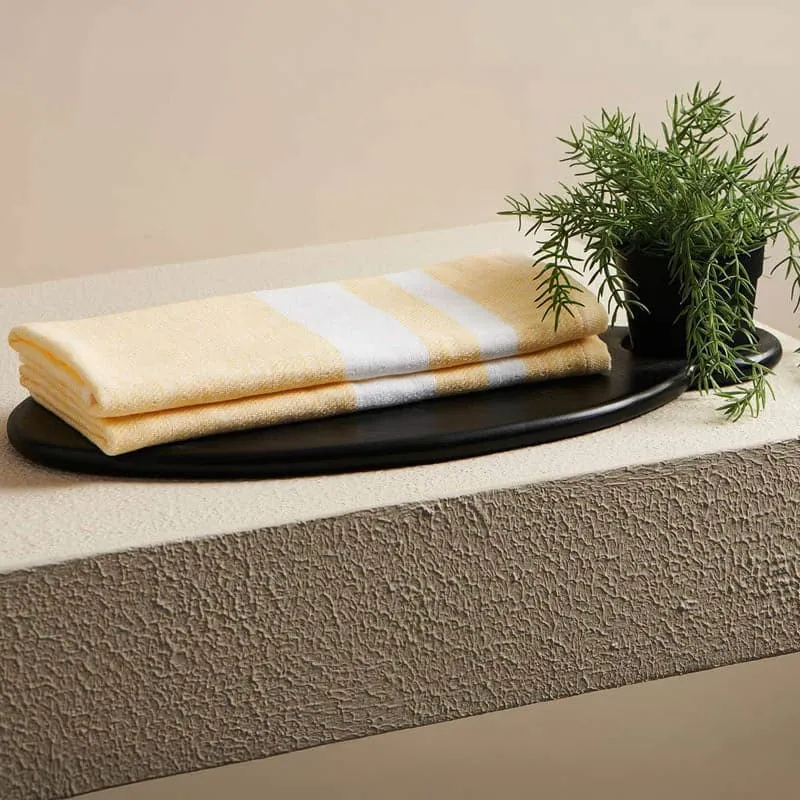 Nash Cotton Terry Hand Towel (Melon) - Set Of Two media 4