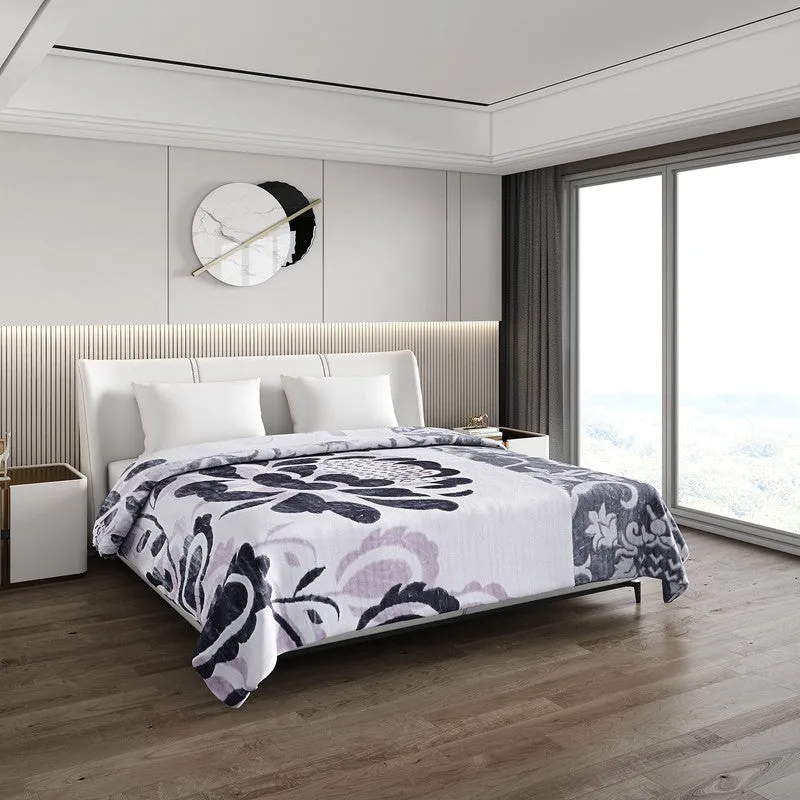 Monte Carlo Floral Harmony Blanket (Blue) - 900 GSM media 1